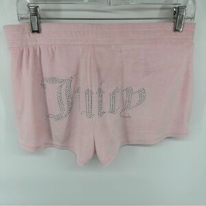 Juicy Couture Pink Velour Embellished Shorts Size Medium NWOT soft coquette